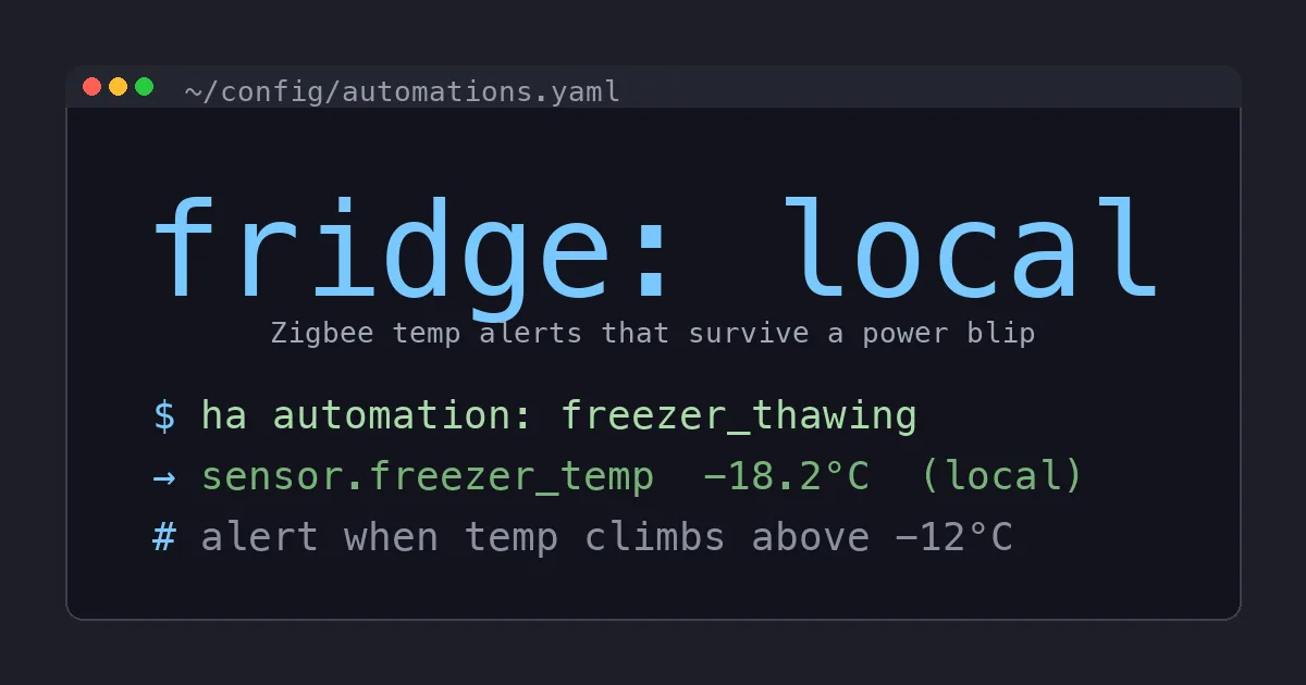 Local Fridge and Freezer Temperature Monitoring in Home Assistant