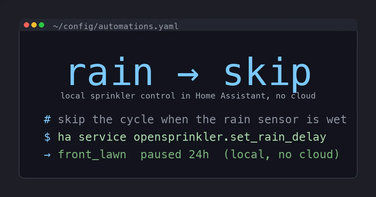 Local Sprinkler Control in Home Assistant: The OpenSprinkler Build That Ditches the Cloud